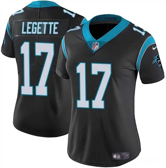 Womens Carolina Panthers #17 Xavier Legette Black 2024 Draft Vapor Stitched Jersey Dzhi->women nfl jersey->Women Jersey
